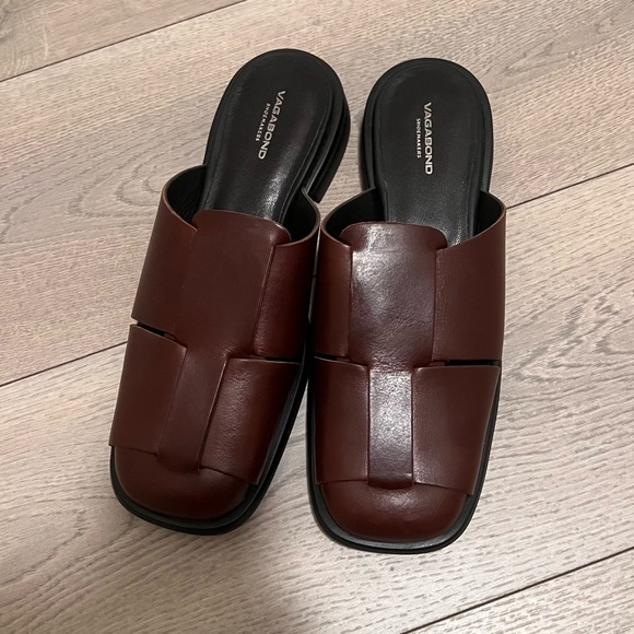 Vagabond Shoes - Vagabond Everyday Woven Mule Loafers Brown Leather Size 39 US 9
